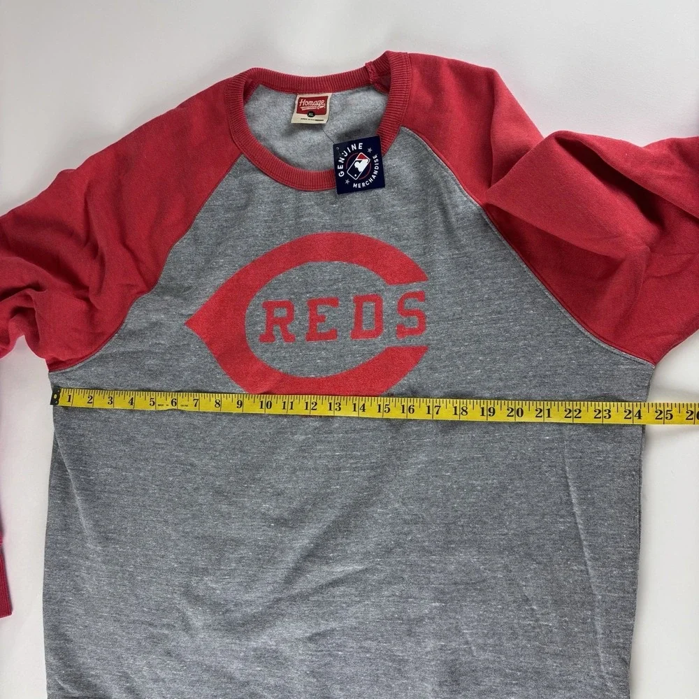 New Homage Cincinnati Reds Crewneck Pullover XL Red/Gray NWT Soft